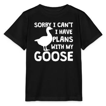 Gans Gänse Wasservogel Gänseliebhaber - Stanley/Stella Kinder T-Shirt MINI CREATOR  - Schwarz - Vorne - Mikhail (115cm)