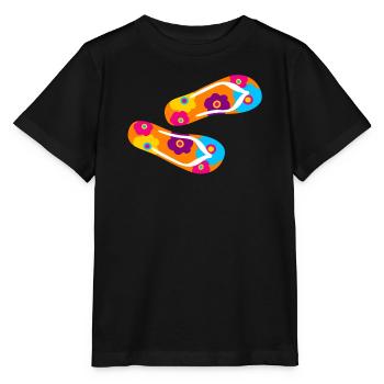 Flip Flops Latent Fleur Fleur Fleur Fleurs colorées - T-shirt bio MINI CREATOR Stanley/Stella Enfant - noir - Devant - Mikhail (115cm)
