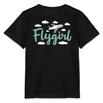 Pilot Girl Flight Attendant Aircraft Aviation - T-shirt bio MINI CREATOR Stanley/Stella Enfant - noir - Devant - Mikhail (115cm)