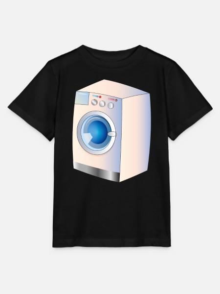 Machine à laver dans le style BD pour des idées fraîches - T-shirt bio MINI CREATOR Stanley/Stella Enfant - noir