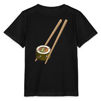 Sushi Chopsticks Japanese Kawaii - Stanley/Stella MINI CREATOR Kids’ T-Shirt - black - Front - Mikhail (115cm)