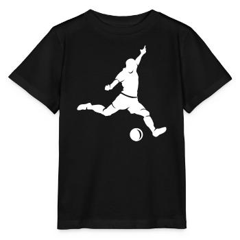 Fußballspieler Torschuss Sport Symbol Verein - Stanley/Stella Kinder T-Shirt MINI CREATOR  - Schwarz - Vorne - Mikhail (115cm)