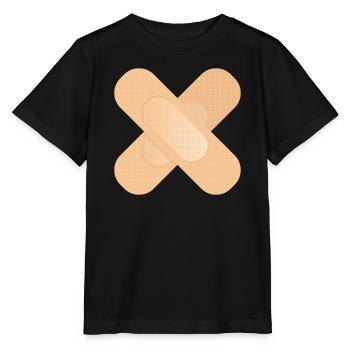 crossed sticking plaster as a design element - Stanley/Stella MINI CREATOR Kids’ T-Shirt - black - Front - Mikhail (115cm)