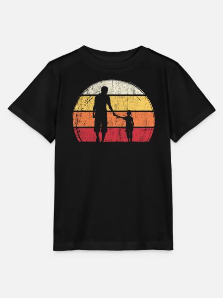 Sunset Silhouette: Vater und Kind - Stanley/Stella Kinder T-Shirt MINI CREATOR - Schwarz