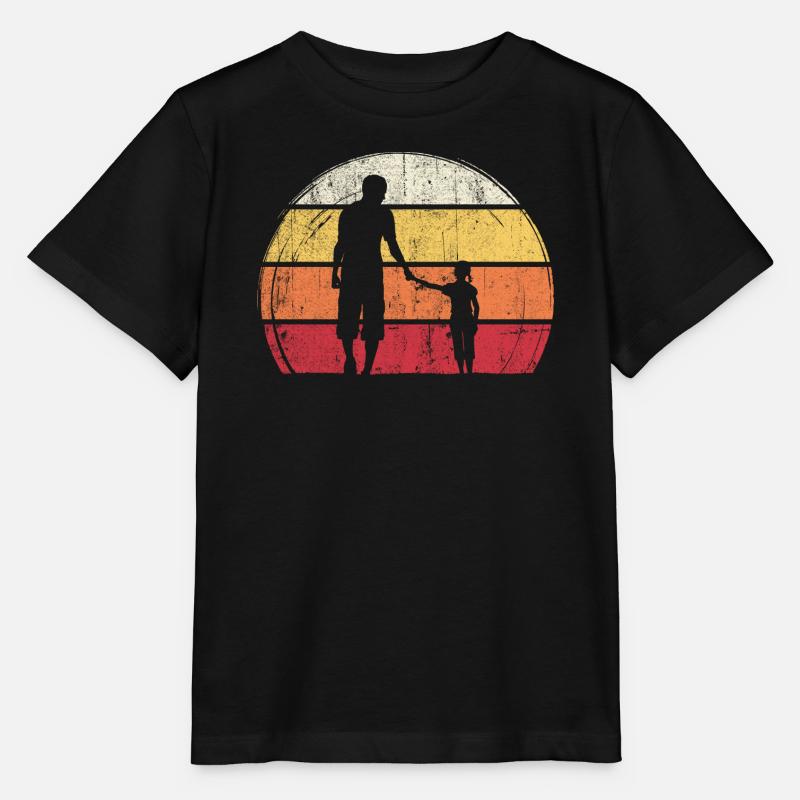 Sunset Silhouette: Vater und Kind - Stanley/Stella Kinder T-Shirt MINI CREATOR  - Schwarz