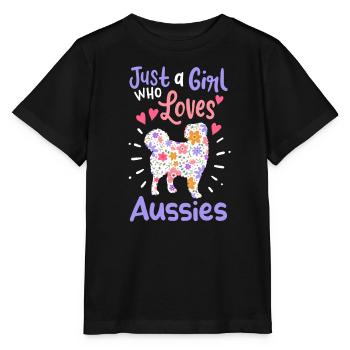 Australian Shepherd - Stanley/Stella Kinder T-Shirt MINI CREATOR  - Schwarz - Vorne - Mikhail (115cm)