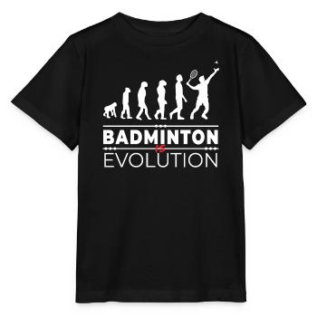 Badminton is evolution - Message Humour Parodie - Stanley/Stella MINI CREATOR Kids’ T-Shirt - black - Front - Mikhail (115cm)
