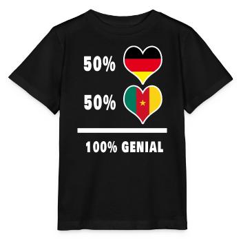 Allemagne et Cameroun 100 % Genial / Cadeau - T-shirt bio MINI CREATOR Stanley/Stella Enfant - noir - Devant - Mikhail (115cm)
