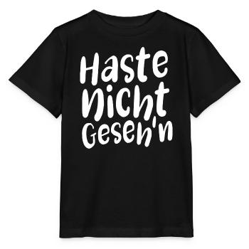 Haste nicht gesehen - Redewendung - Lustiger Spruc - Stanley/Stella Kinder T-Shirt MINI CREATOR  - Schwarz - Vorne - Mikhail (115cm)