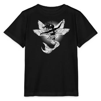 Mystical mythical creature the flying mermaid - Stanley/Stella MINI CREATOR Kids’ T-Shirt - black - Front - Mikhail (115cm)