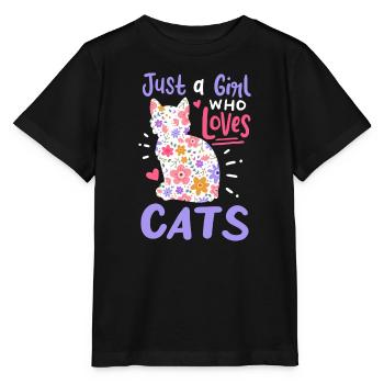 Katzen Katzenliebhaber - Stanley/Stella Kinder T-Shirt MINI CREATOR  - Schwarz - Vorne - Mikhail (115cm)
