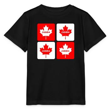 Drapeaux en feuille d'érable du Canada - T-shirt bio MINI CREATOR Stanley/Stella Enfant - noir - Devant - Mikhail (115cm)