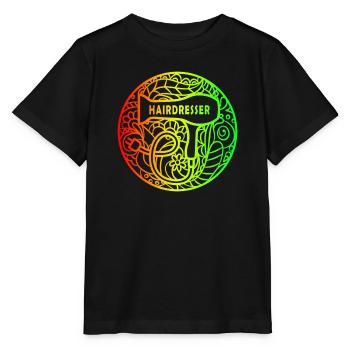 Hairdresser rainbow design - Stanley/Stella MINI CREATOR Kids’ T-Shirt - black - Front - Mikhail (115cm)