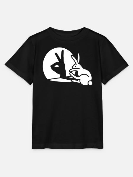 Lustige Kaninchen Hand Schatten Puppen Humor Pop Art - Stanley/Stella Kinder T-Shirt MINI CREATOR  - Schwarz