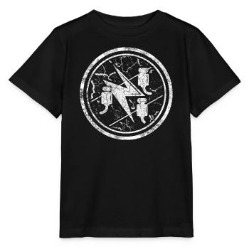 Guild sign electrician round in used look - Stanley/Stella MINI CREATOR Kids’ T-Shirt - black - Front - Mikhail (115cm)