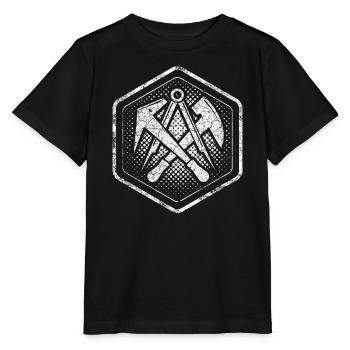 Signes de corporation Couvreur Hexagone dans le look used - T-shirt bio MINI CREATOR Stanley/Stella Enfant - noir - Devant - Mikhail (115cm)