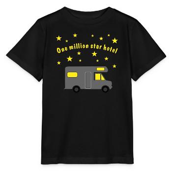 one million star hotel - Stanley/Stella Kinder T-Shirt MINI CREATOR  - Schwarz - Vorne - Mikhail (115cm)