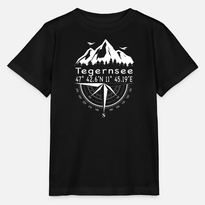 Tegernsee Koordinaten - Stanley/Stella Kinder T-Shirt MINI CREATOR - Schwarz