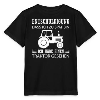 Ich habe einen Traktor gesehen - Stanley/Stella Kinder T-Shirt MINI CREATOR  - Schwarz - Vorne - Mikhail (115cm)