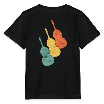 Kontrabass Bassist - Stanley/Stella Kinder T-Shirt MINI CREATOR  - Schwarz - Vorne - Mikhail (115cm)
