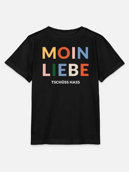Moin Liebe, Tschüss Hass, in bunt - Stanley/Stella Kinder T-Shirt MINI CREATOR - Schwarz