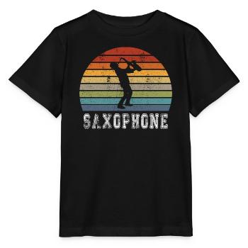 Saxophon Vintage Design - Stanley/Stella Kinder T-Shirt MINI CREATOR  - Schwarz - Vorne - Mikhail (115cm)
