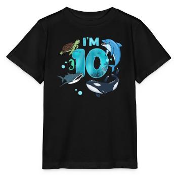 10. Geburtstag Unterwasserwelt - Stanley/Stella Kinder T-Shirt MINI CREATOR  - Schwarz - Vorne - Mikhail (115cm)