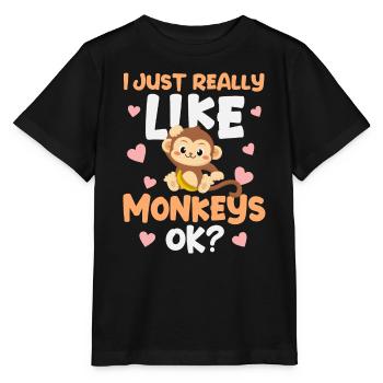Monkey Monkeys - Stanley/Stella MINI CREATOR Kids’ T-Shirt - black - Front - Mikhail (115cm)