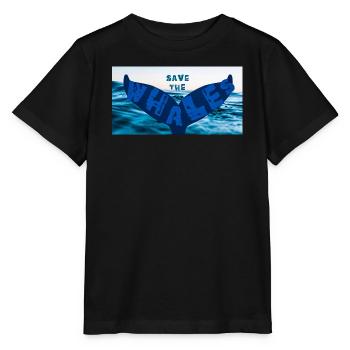 Save the whales - Stanley/Stella Kinder T-Shirt MINI CREATOR  - Schwarz - Vorne - Mikhail (115cm)