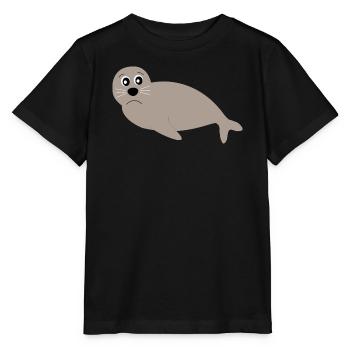phoques phoques phoques animaux - T-shirt bio MINI CREATOR Stanley/Stella Enfant - noir - Devant - Mikhail (115cm)