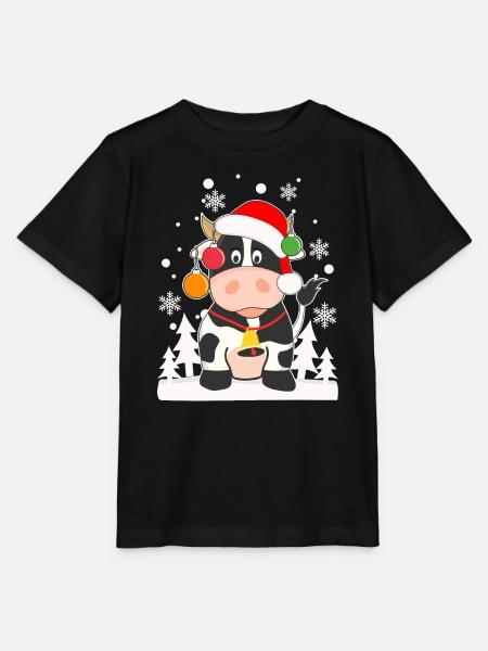Lustige Kuh Schneeflocken Weihnachtsbaumkugeln - Stanley/Stella Kinder T-Shirt MINI CREATOR  - Schwarz