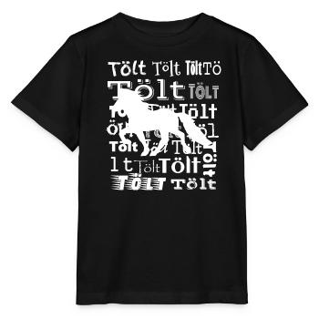 Edles Islandpferd Tölt Statement - Stanley/Stella Kinder T-Shirt MINI CREATOR  - Schwarz - Vorne - Mikhail (115cm)