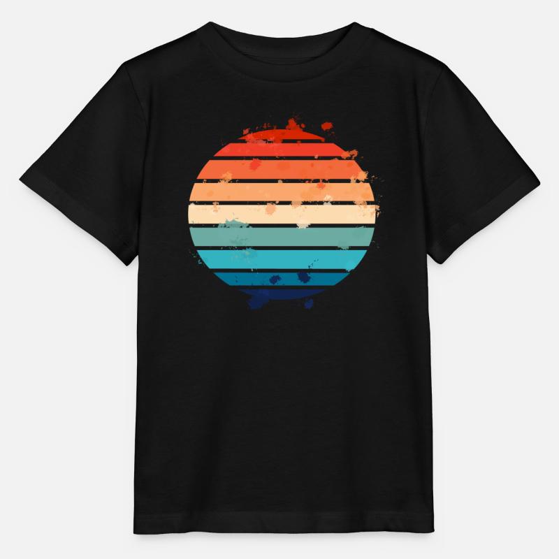 Splatter Retro Sunset - Stanley/Stella Kinder T-Shirt MINI CREATOR  - Schwarz