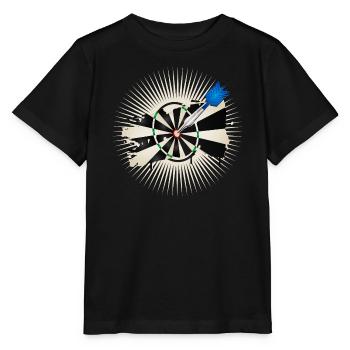 jeu de fléchettes radiant avec flèche de fléchette bleue - T-shirt bio MINI CREATOR Stanley/Stella Enfant - noir - Devant - Mikhail (115cm)