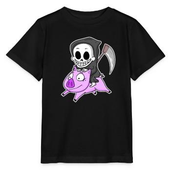 Faucheuse et Cochon - T-shirt bio MINI CREATOR Stanley/Stella Enfant - noir - Devant - Mikhail (115cm)