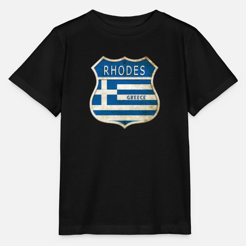 Rhodes Grèce Armoiries Drapeaux Design - T-shirt bio MINI CREATOR Stanley/Stella Enfant - noir