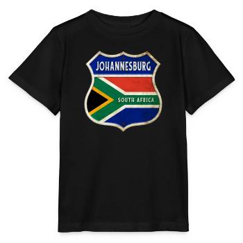 Johannesburg Südafrika Wappen Flaggen Design - Stanley/Stella Kinder T-Shirt MINI CREATOR  - Schwarz - Vorne - Mikhail (115cm)