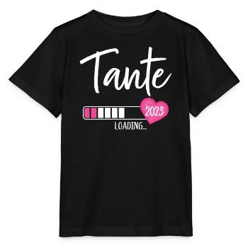 Tante Loading 2023 Herz Nichte Mädchen - Stanley/Stella Kinder T-Shirt MINI CREATOR  - Schwarz - Vorne - Mikhail (115cm)