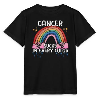 Cancer Awareness Rainbow Sucks In Every Color - Stanley/Stella MINI CREATOR Kids’ T-Shirt - black - Front - Mikhail (115cm)