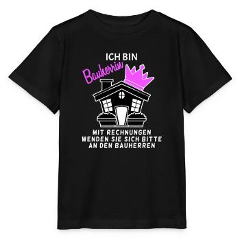 Bauherrin Hausbau - Stanley/Stella Kinder T-Shirt MINI CREATOR  - Schwarz - Vorne - Mikhail (115cm)