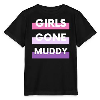 Muddy run shirt mud Matsch Lauf girl Team obstacle - Stanley/Stella Kinder T-Shirt MINI CREATOR  - Schwarz - Vorne - Mikhail (115cm)