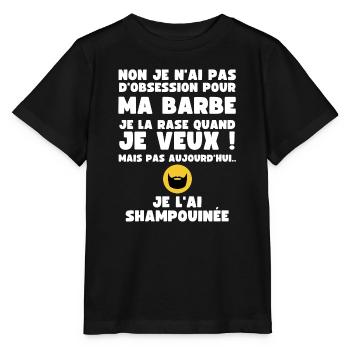 Non je n'ai pas d'Obsession pour ma Barbe - Humour - T-shirt bio MINI CREATOR Stanley/Stella Enfant - noir - Devant - Mikhail (115cm)
