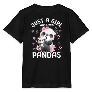 Panda Baby Foul Just A Girl Who Loves Pandas - Stanley/Stella MINI CREATOR Kids’ T-Shirt - black - Front - Mikhail (115cm)