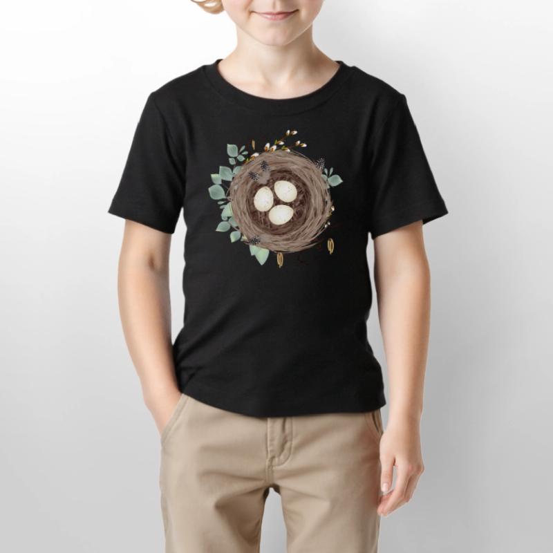 Vogelnest oder Osternest mit drei Eier und Federn Stanley/Stella Kinder T-Shirt MINI CREATOR 