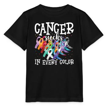 Cancer Awareness Cancer Sucks In Every Color - Stanley/Stella MINI CREATOR Kids’ T-Shirt - black - Front - Mikhail (115cm)