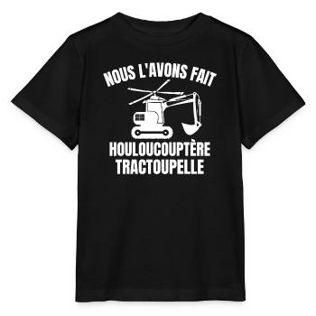chantier, chef de chantier, chantier humour - T-shirt bio MINI CREATOR Stanley/Stella Enfant - noir - Devant - Mikhail (115cm)