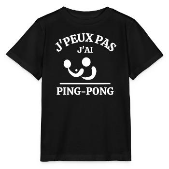 ping-pong, jouer au ping-pong, pongiste - T-shirt bio MINI CREATOR Stanley/Stella Enfant - noir - Devant - Mikhail (115cm)