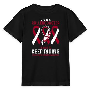 Head and Neck Cancer Burgundy White Rollercoaster - Stanley/Stella MINI CREATOR Kids’ T-Shirt - black - Front - Mikhail (115cm)