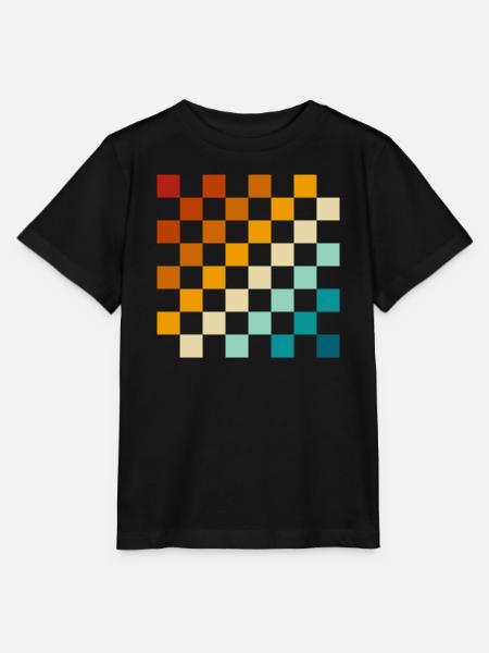 Retro-Schachbrett - Stanley/Stella Kinder T-Shirt MINI CREATOR  - Schwarz