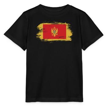Montenegro Vintage Flagge - Stanley/Stella Kinder T-Shirt MINI CREATOR  - Schwarz - Vorne - Mikhail (115cm)